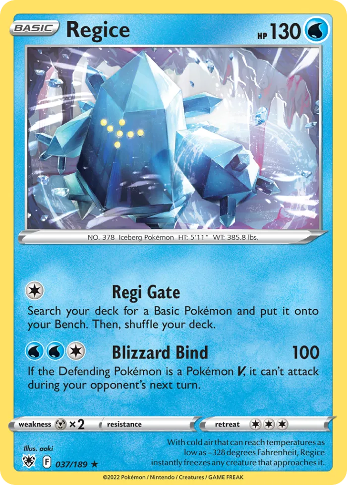 Regice #37 Astral Radiance Pokemon card