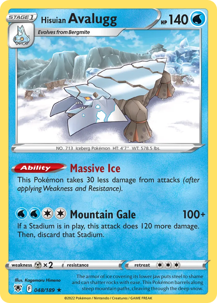 Hisuian Avalugg #48 Astral Radiance Pokemon card