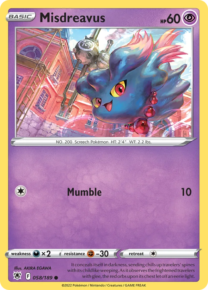 Misdreavus #58 Astral Radiance Pokemon card
