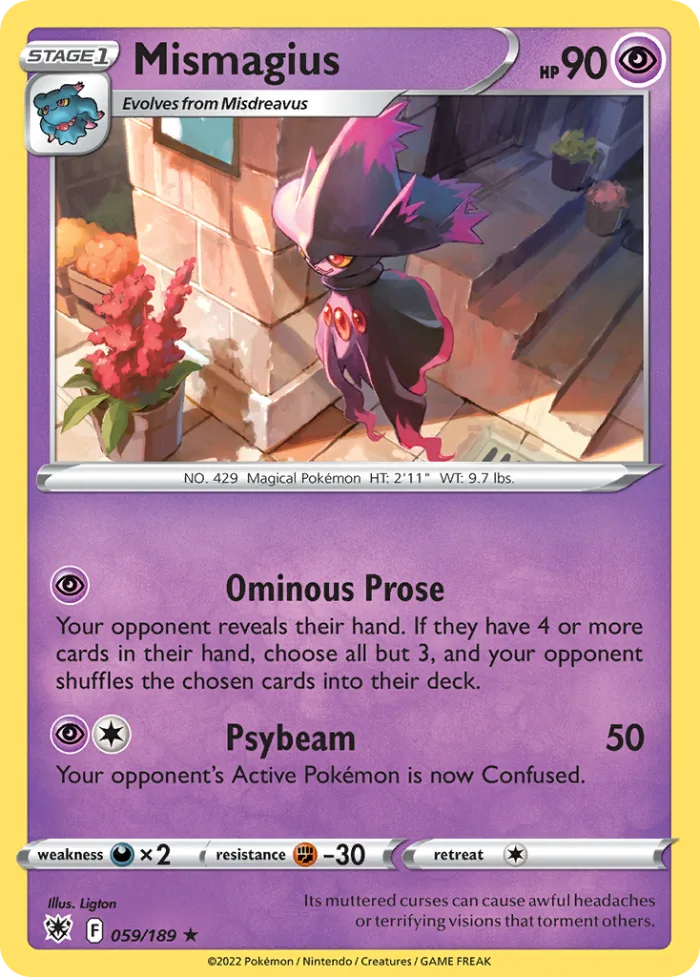 Mismagius #59 Astral Radiance Pokemon card