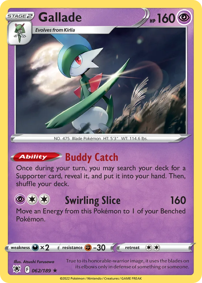Gallade #62 Astral Radiance Pokemon card