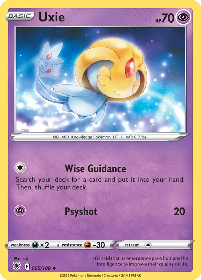 Uxie #65 Astral Radiance Pokemon card