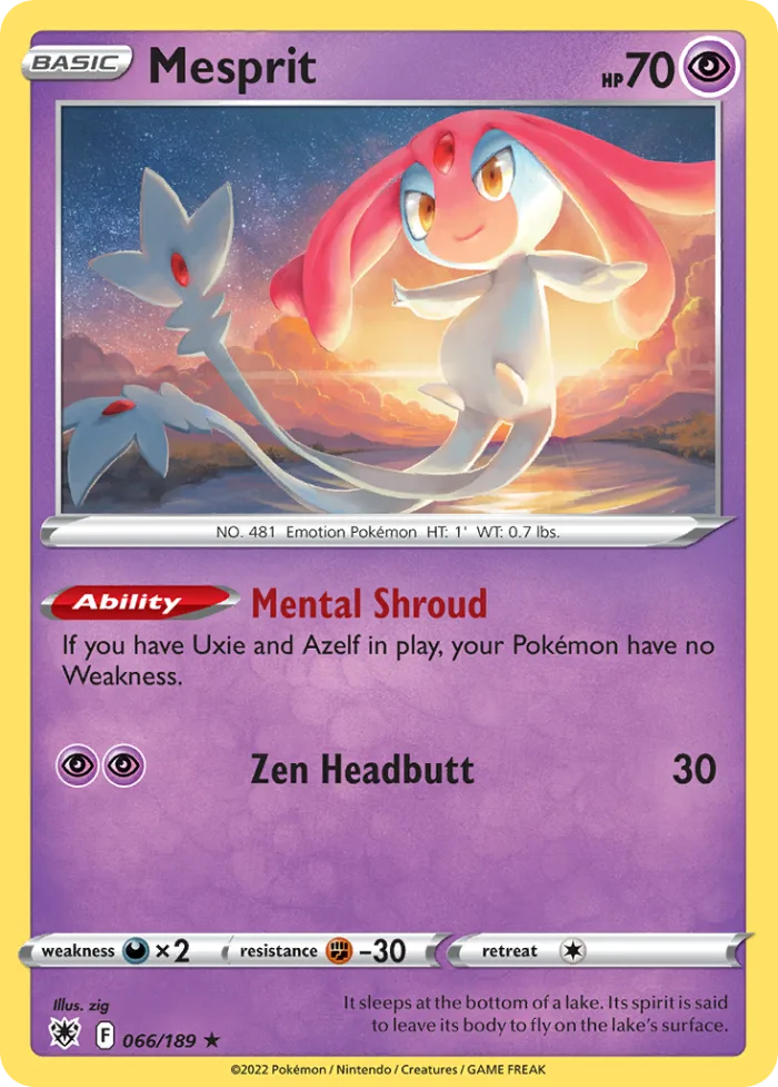 Mesprit #66 Astral Radiance Pokemon card