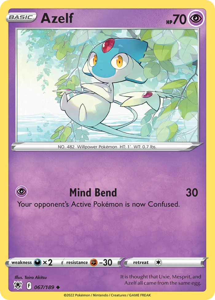 Azelf #67 Astral Radiance Pokemon card