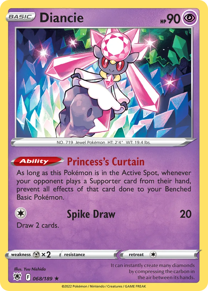 Diancie #68 Astral Radiance Pokemon card