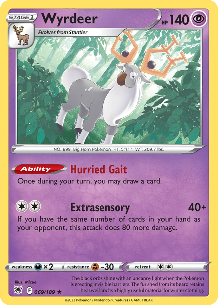 Wyrdeer #69 Astral Radiance Pokemon card