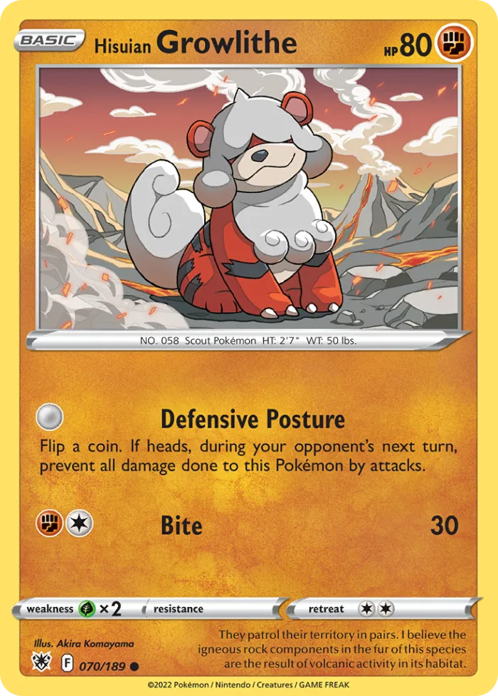 Hisuian Growlithe #70 Astral Radiance Pokemon card