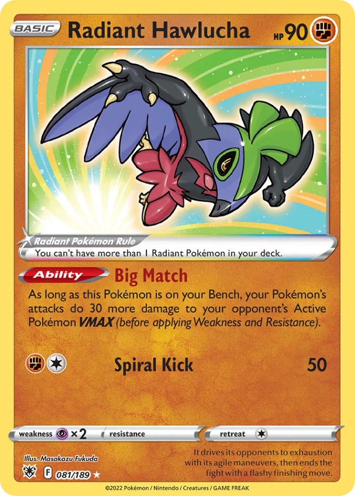 Radiant Hawlucha #81 Astral Radiance Pokemon card