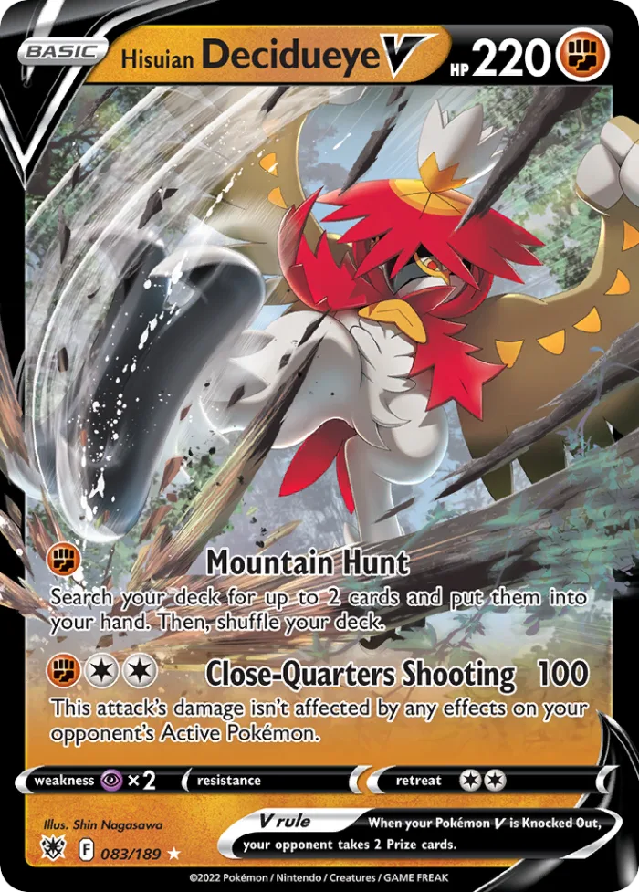 Hisuian Decidueye V #83 Astral Radiance Pokemon card