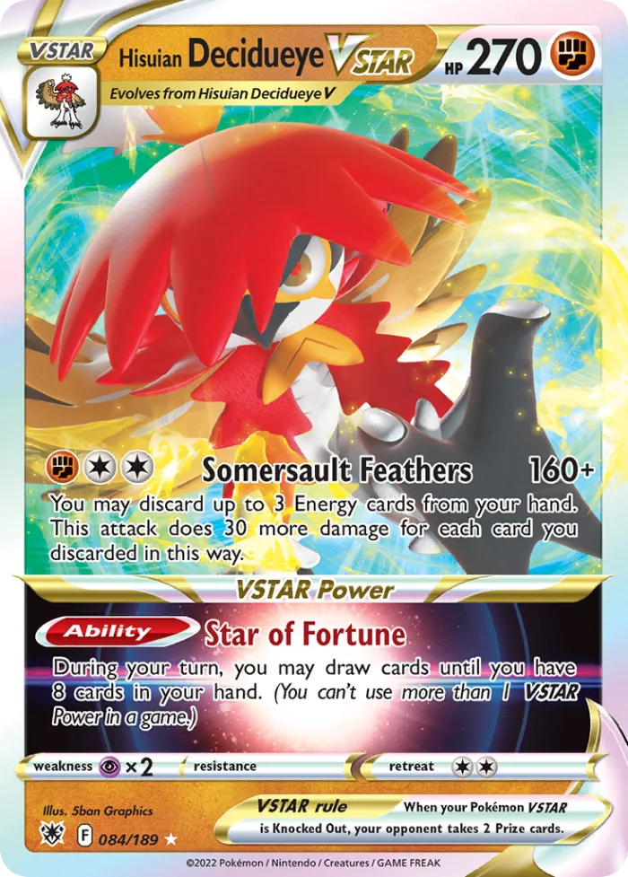 Hisuian Decidueye VSTAR #84 Astral Radiance Pokemon card