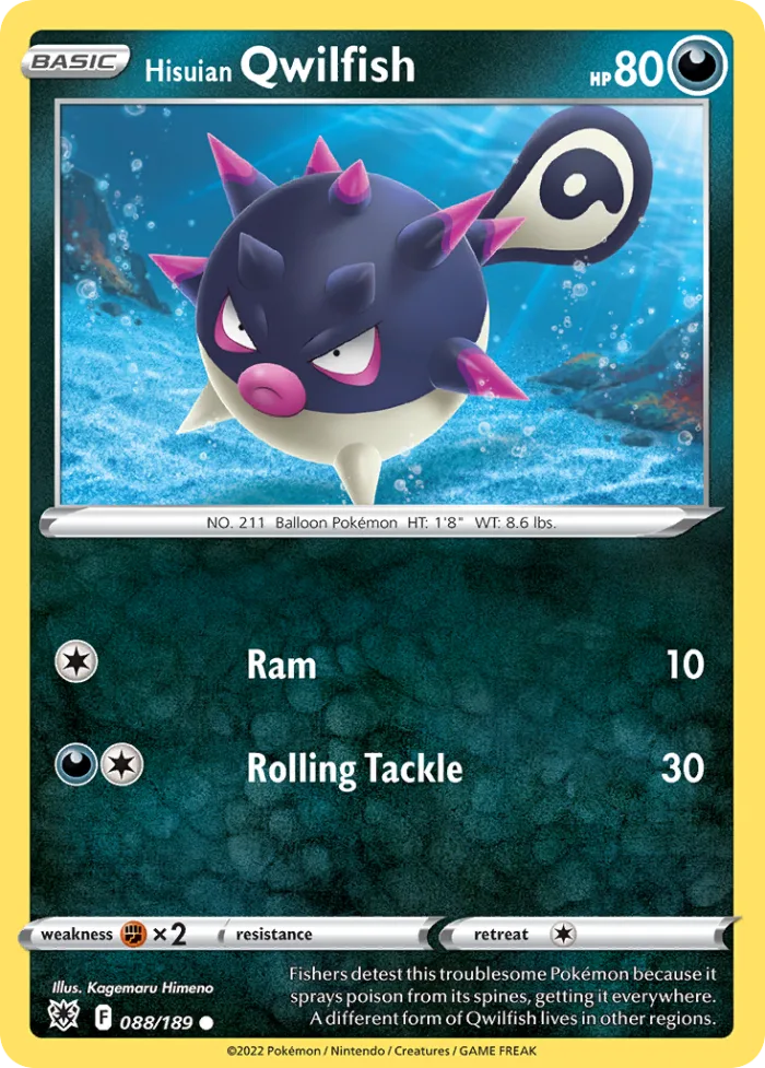 Hisuian Qwilfish #88 Astral Radiance Pokemon card