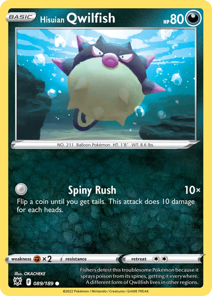 Hisuian Qwilfish #89 Astral Radiance Pokemon card