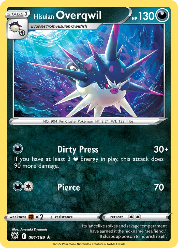 Hisuian Overqwil #91 Astral Radiance Pokemon card