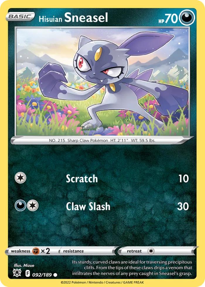 Hisuian Sneasel #92 Astral Radiance Pokemon card
