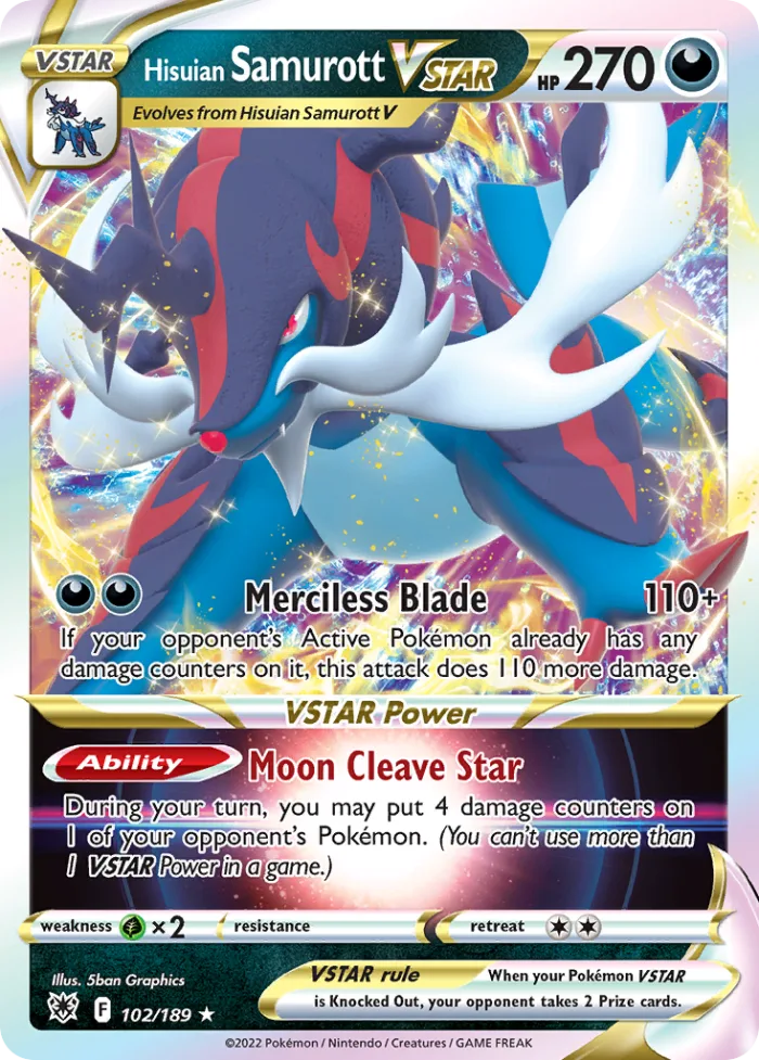 Hisuian Samurott VSTAR #102 Astral Radiance Pokemon card