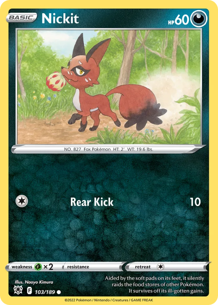 Nickit #103 Astral Radiance Pokemon card