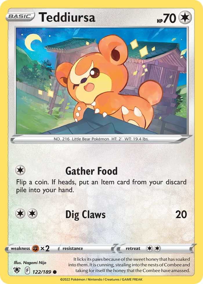 Teddiursa #122 Astral Radiance Pokemon card