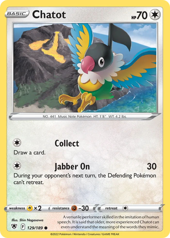 Chatot #129 Astral Radiance Pokemon card