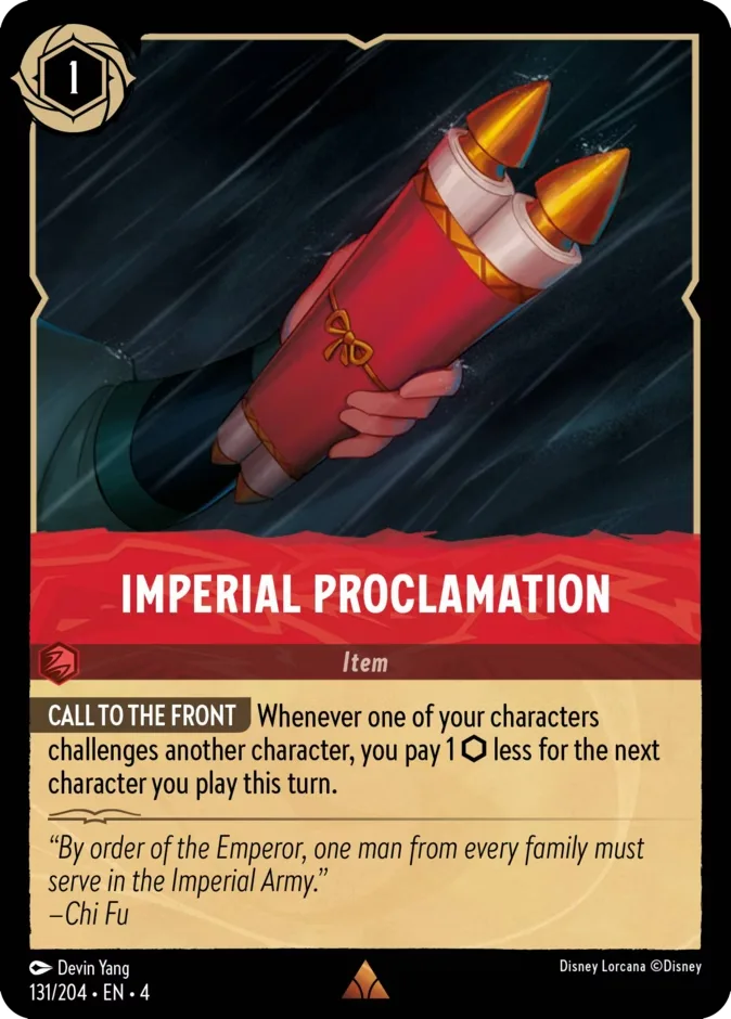 Imperial Proclamation #131 Ursula's Return Disney Lorcana card