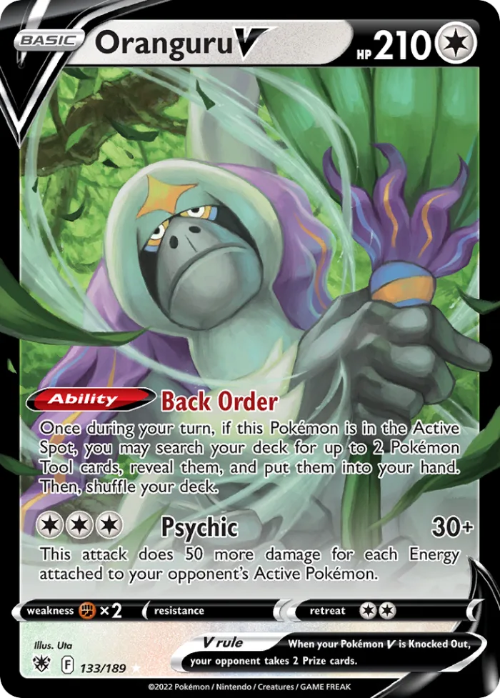 Oranguru V #133 Astral Radiance Pokemon card
