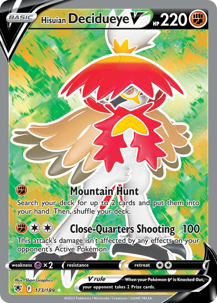 Hisuian Decidueye V #173 Astral Radiance Pokemon card