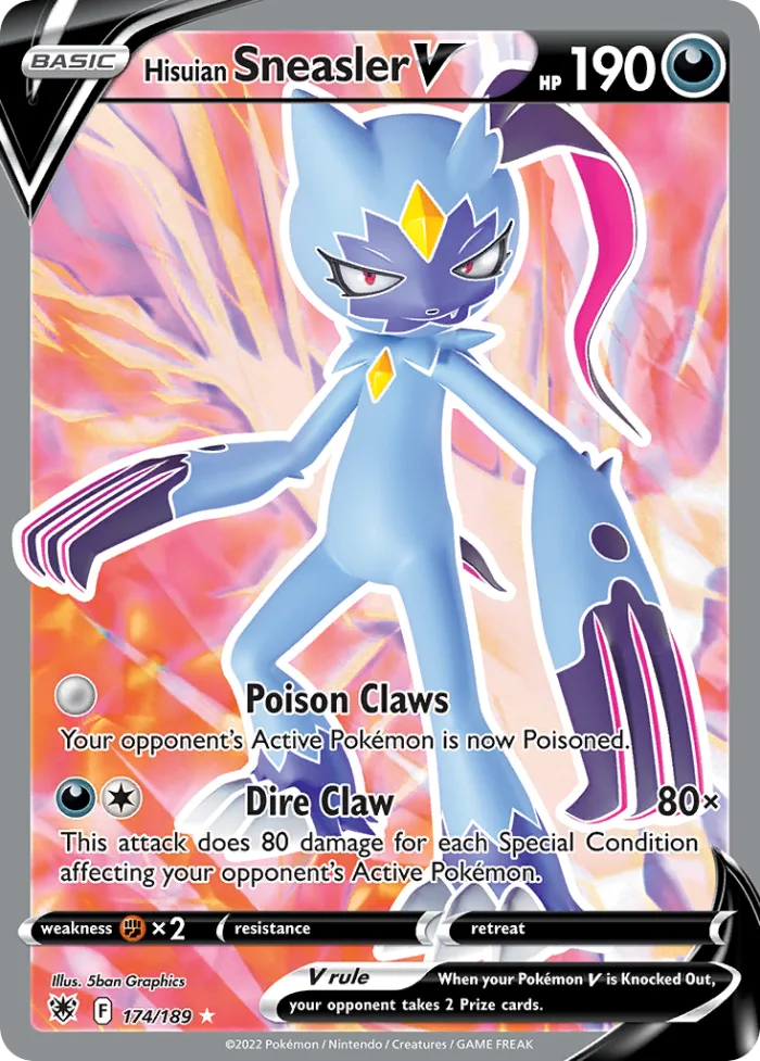 Hisuian Sneasler V #174 Astral Radiance Pokemon card