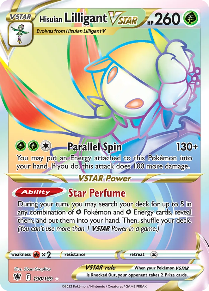Hisuian Lilligant VSTAR #190 Astral Radiance Pokemon card