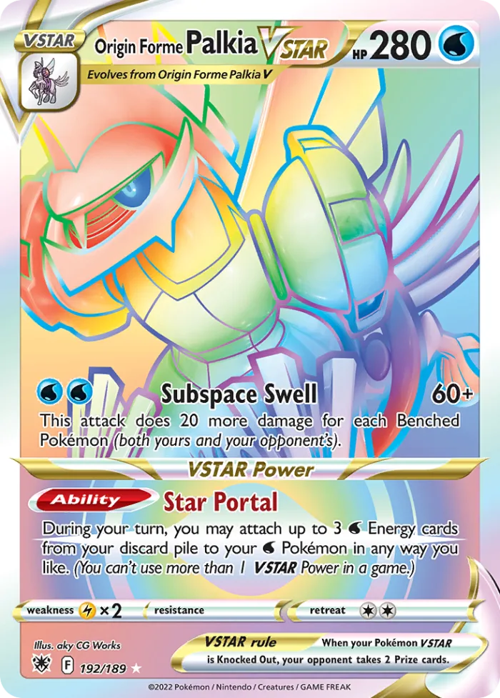 Origin Forme Palkia VSTAR #192 Astral Radiance Pokemon card
