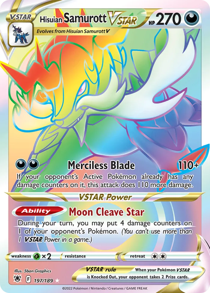 Hisuian Samurott VSTAR #197 Astral Radiance Pokemon card