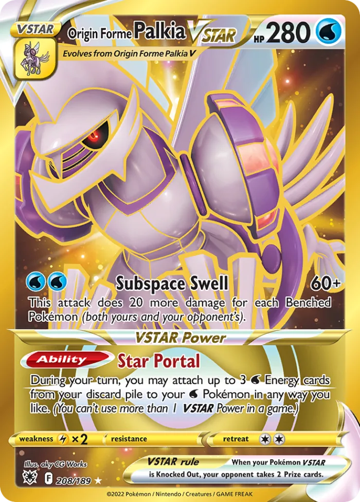 Origin Forme Palkia VSTAR #208 Astral Radiance Pokemon card