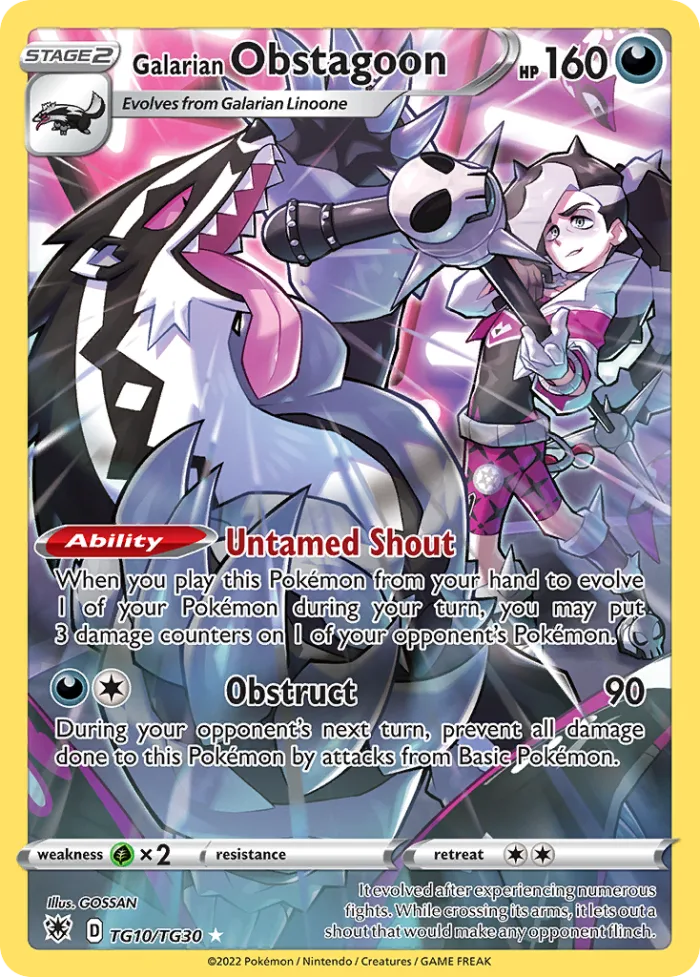 Galarian Obstagoon #TG10 Astral Radiance Pokemon card