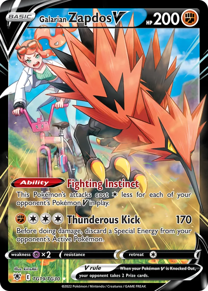 Galarian Zapdos V #TG19 Astral Radiance Pokemon card