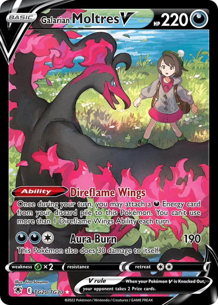 Galarian Moltres V #TG20 Astral Radiance Pokemon card