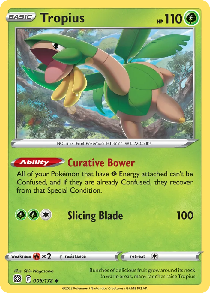 Tropius #5 Brilliant Stars Pokemon card