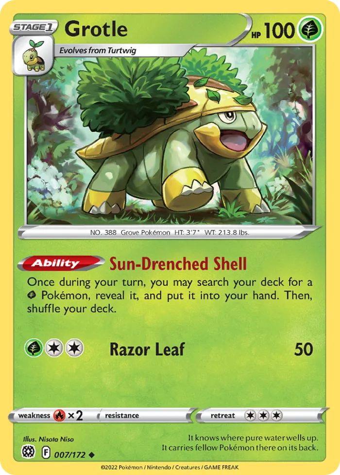 Grotle #7 Brilliant Stars Pokemon card