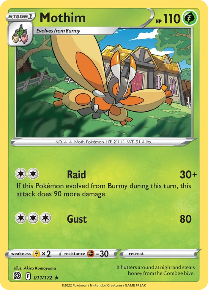 Mothim #11 Brilliant Stars Pokemon card