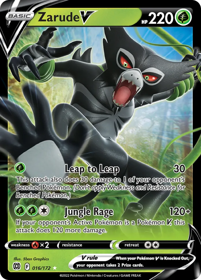 Zarude V #16 Brilliant Stars Pokemon card