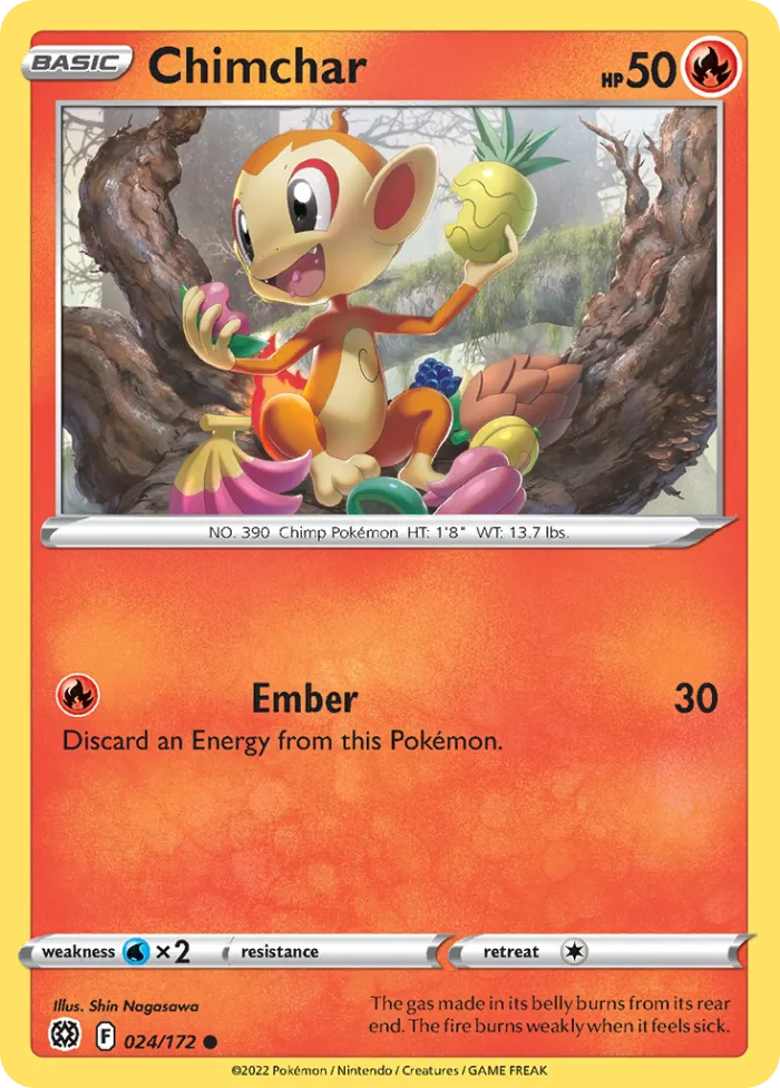 Chimchar #24 Brilliant Stars Pokemon card