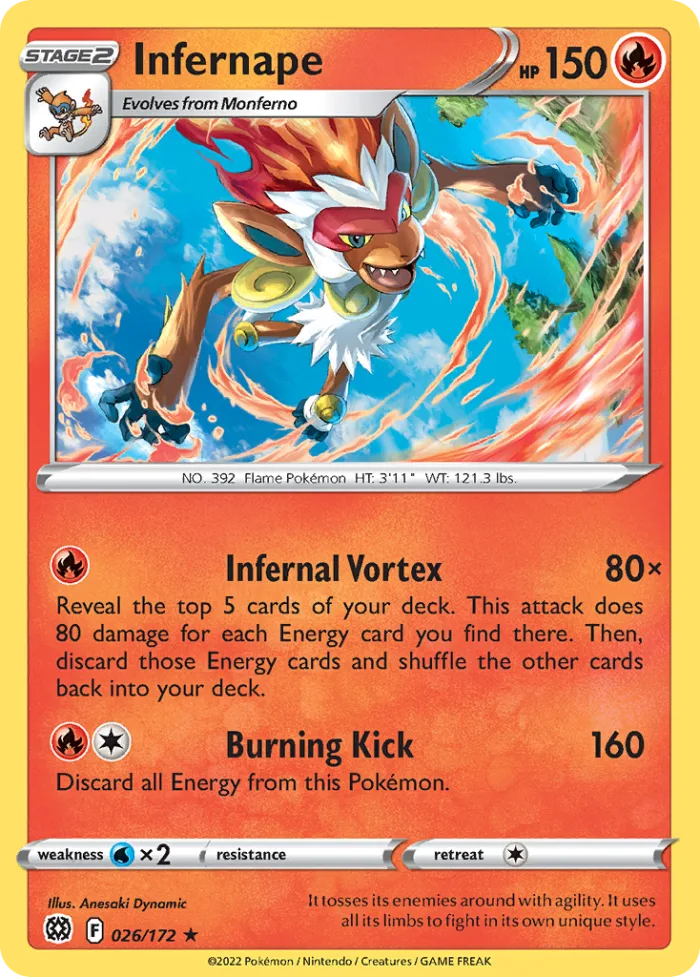 Infernape #26 Brilliant Stars Pokemon card