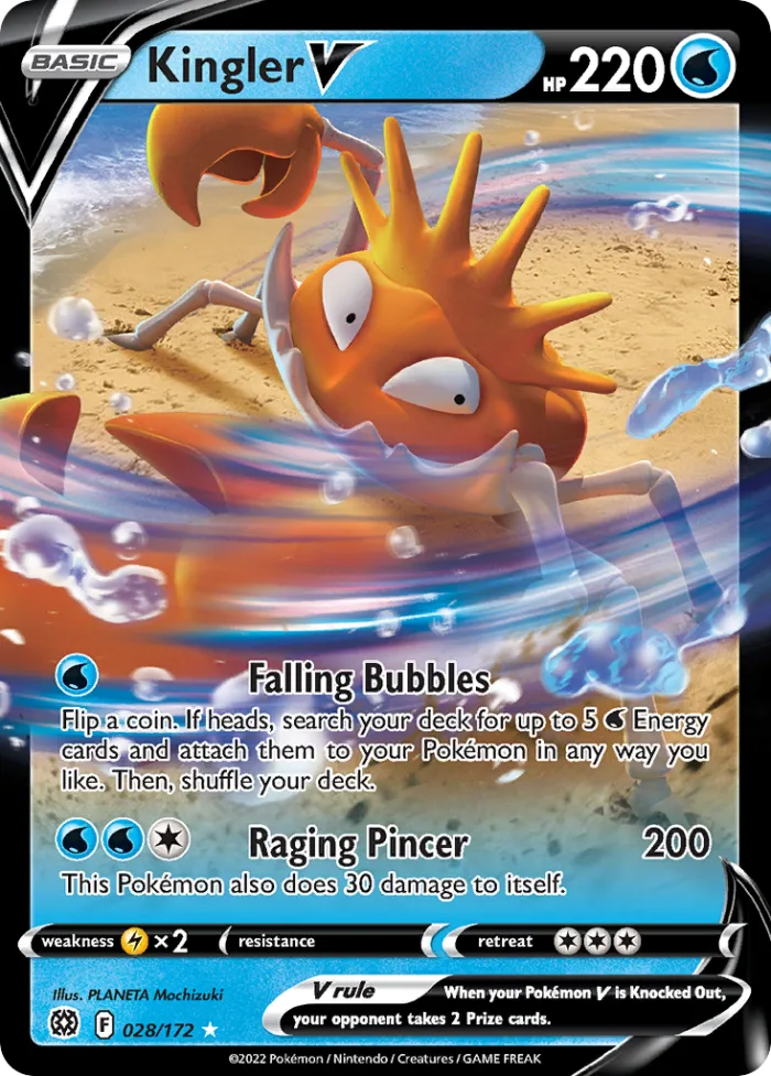 Kingler V #28 Brilliant Stars Pokemon card