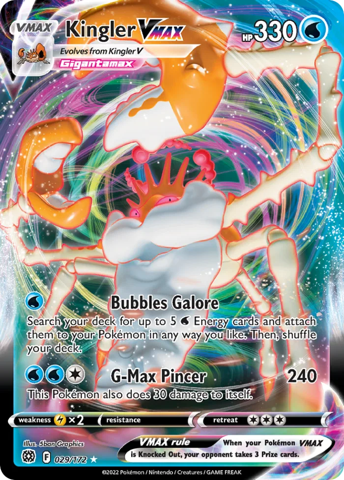 Kingler VMAX #29 Brilliant Stars Pokemon card