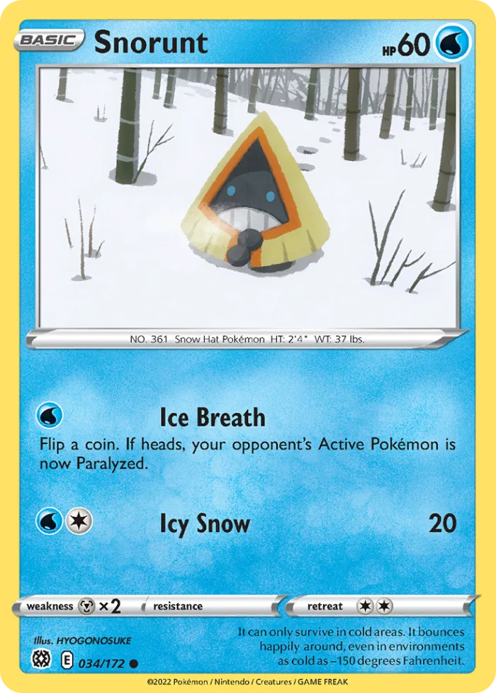 Snorunt #34 Brilliant Stars Pokemon card