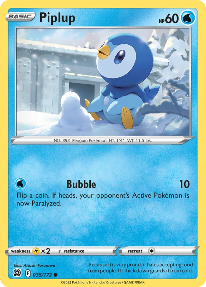 Piplup #35 Brilliant Stars Pokemon card