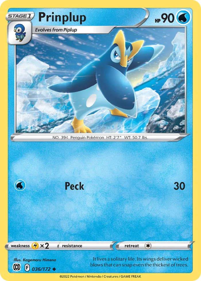Prinplup #36 Brilliant Stars Pokemon card