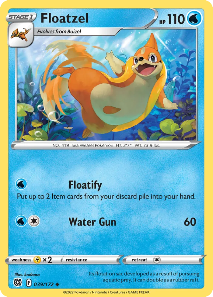 Floatzel #39 Brilliant Stars Pokemon card