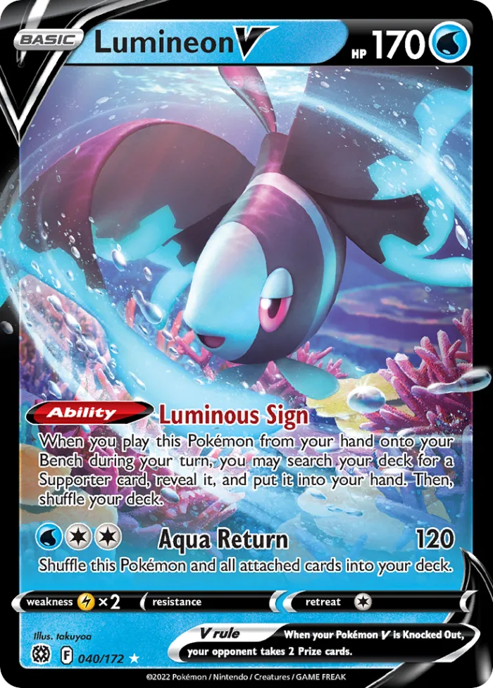 Lumineon V #40 Brilliant Stars Pokemon card