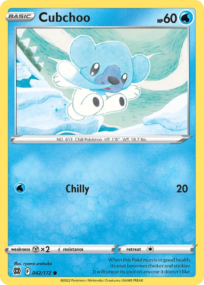 Cubchoo #42 Brilliant Stars Pokemon card