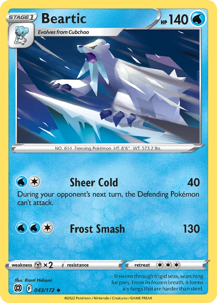 Beartic #43 Brilliant Stars Pokemon card