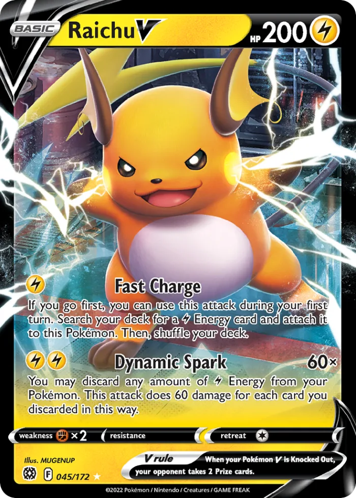 Raichu V #45 Brilliant Stars Pokemon card
