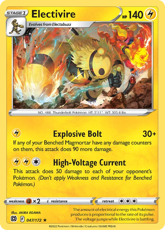 Electivire #47 Brilliant Stars Pokemon card